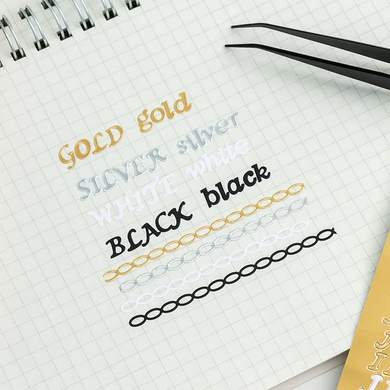 1 Sheets Journaling Stationery Stickers PVC Letter Number Greeting Card Decoration Scrapbooking School Supplies