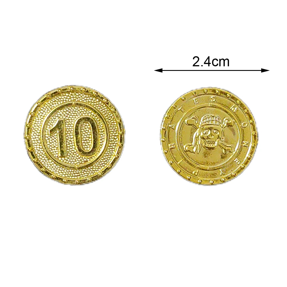 Pirate Party Fake Gold Coins Bulk 1 5 10 20 50 100 Denomination Gold Coins Pirate Themed Party Supplies Game Gift Kids Favors