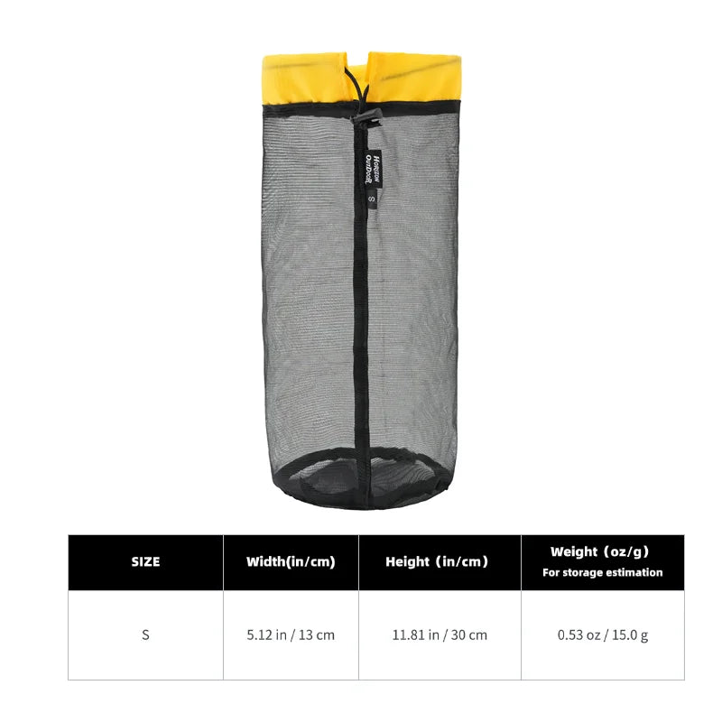 [HODR] Mesh Bags Lightweight Mesh Stuff Sack Drawstring Storage Bags Compression Pouches for Camping, Hiking, Laundry & Groce