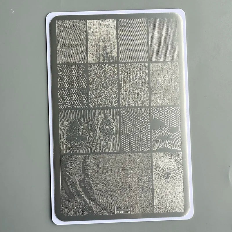 XMQ NAIL ART STAMPING PLATES LACE DESIGNS IMAGEPLATES DENIM STYLE TEMPLATE