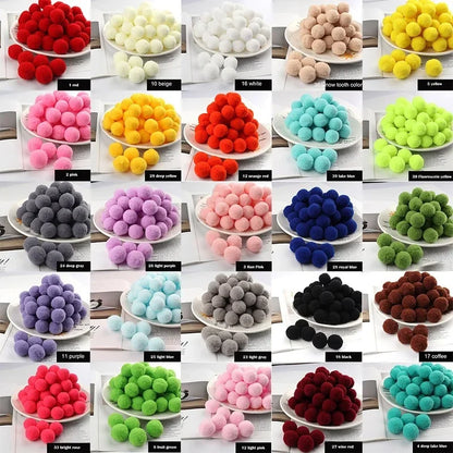 Assorted Pompom 8/10/15/20/25/30mm Fluffy Soft Pom Poms Balls Mixed Pompoms for DIY Crafts Wedding Decor Kid Toy Sewing Suppl