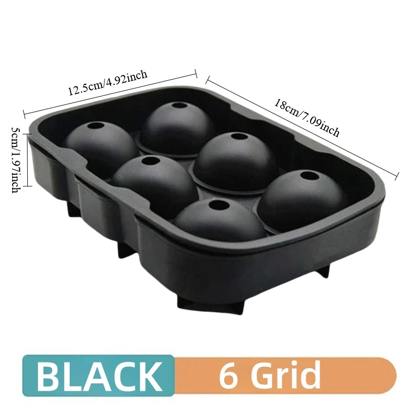 4/6/8/15Grids Silicone Ice Cube Molds Spherical Ice Molds Reusable Whiskey Ice Cube Molds Cocktail Freezer DIY Homemade Barwa