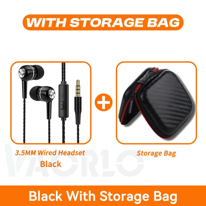 3.5mm Wired Earphone In Ear Headset HIFI Heavy Bass Earbuds Monitor Sports Headset Stereo Music Gaming Headphone With Microph