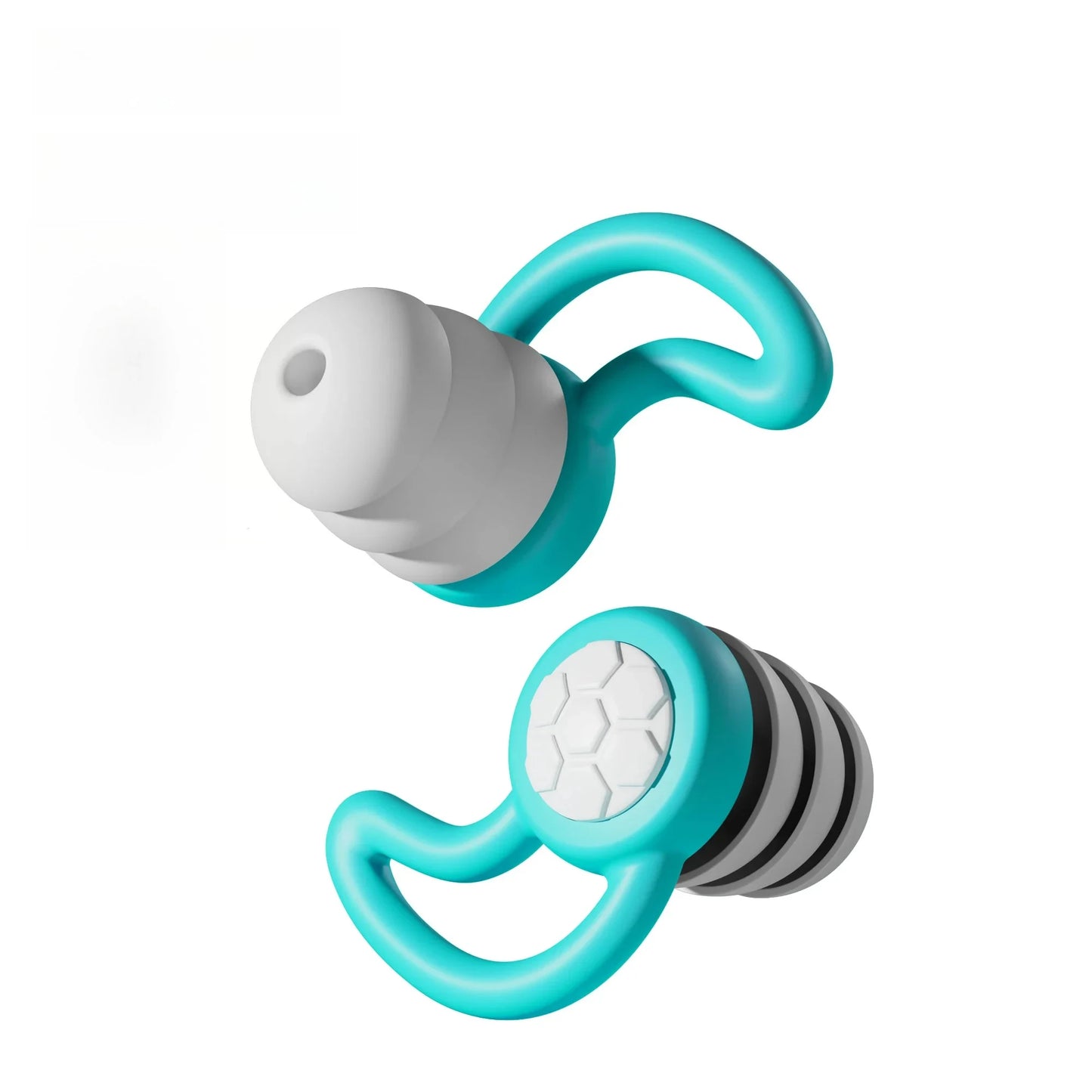 Silicone Noise Cancelling Earplugs Noise Filter Sleep Swimming Waterproof Three Layer Mute Earplugs - Cyan