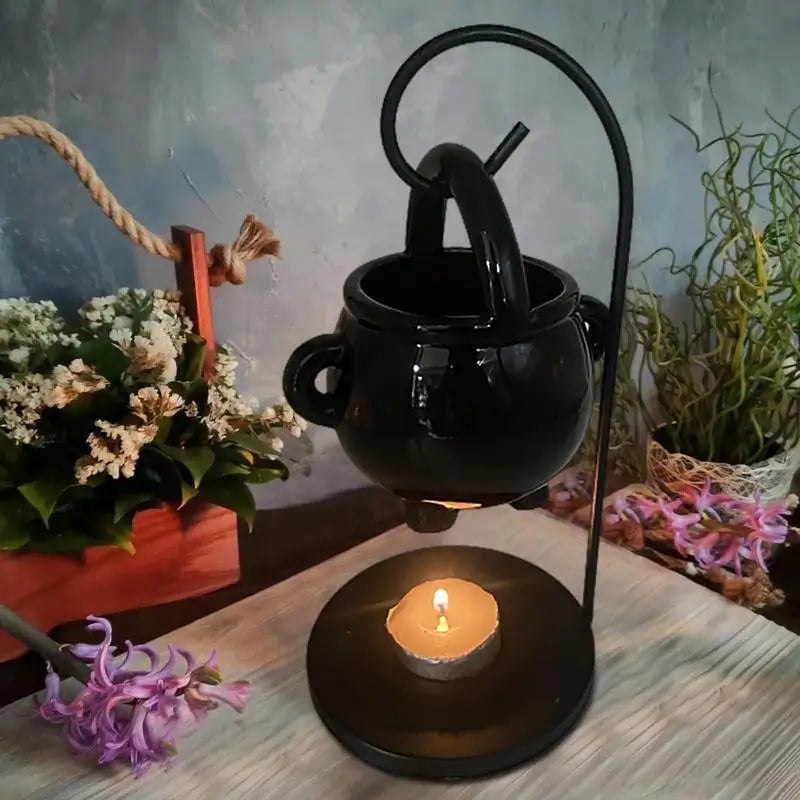Hanging Cauldron Wax Burner Witch Caldron Pot Candle Holder Witchcraft Supplies Essential Oil Incense Aroma Diffuser Home Dec
