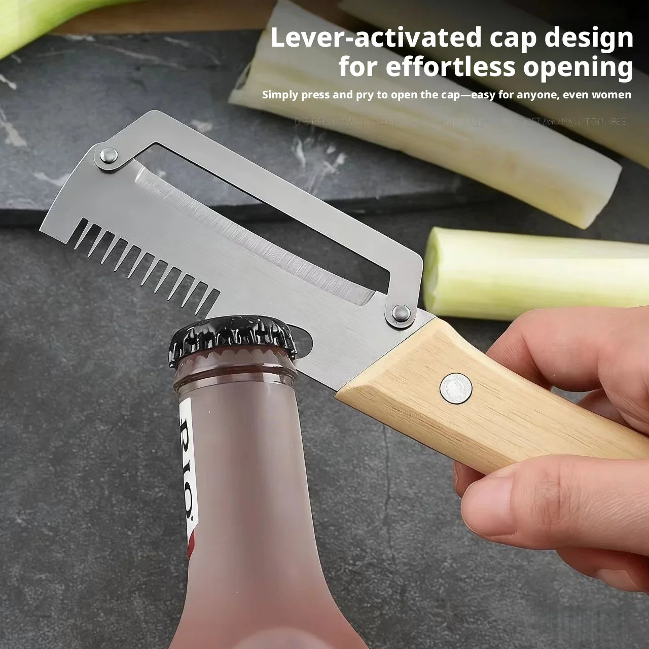 2026 New Paring Knife Ergonomic Wood Handle Knife Stainless Steel Vegetable Peeler with Wooden Handle 2-in-1 Fruit Potato Pee