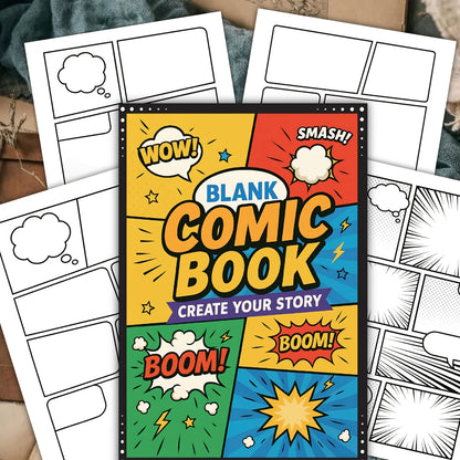 30 Sheet Manga Sketchbook Blank Comic DIY Drawing Book Multiple Template Speech Bubbles Graphic Novel Creation Drawing Book T