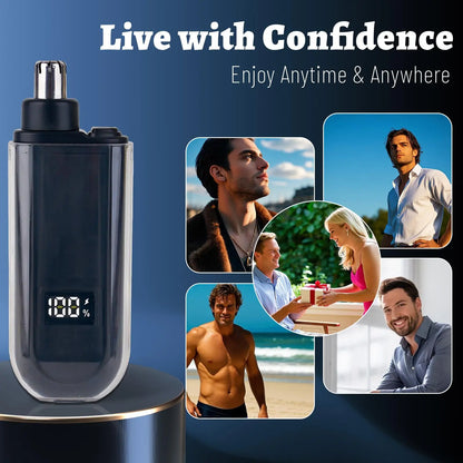 Suitable for men, USB charging nose and ear hair trimmer portable electric nose hair clipper, mini compact design, quick char