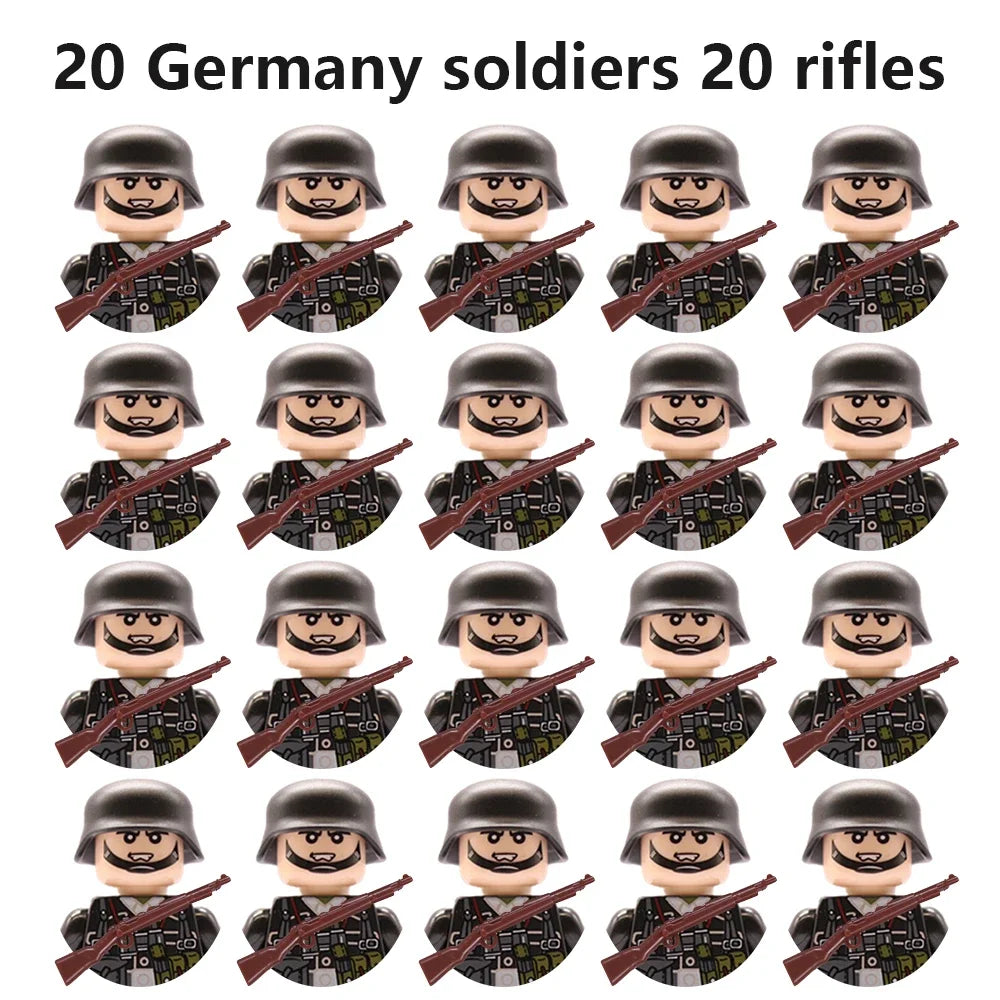 Multi-style military soldiers mini character building blocks DIY assembled building blocks children's collection toys and gif