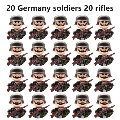 Multi-style military soldiers mini character building blocks DIY assembled building blocks children's collection toys and gif
