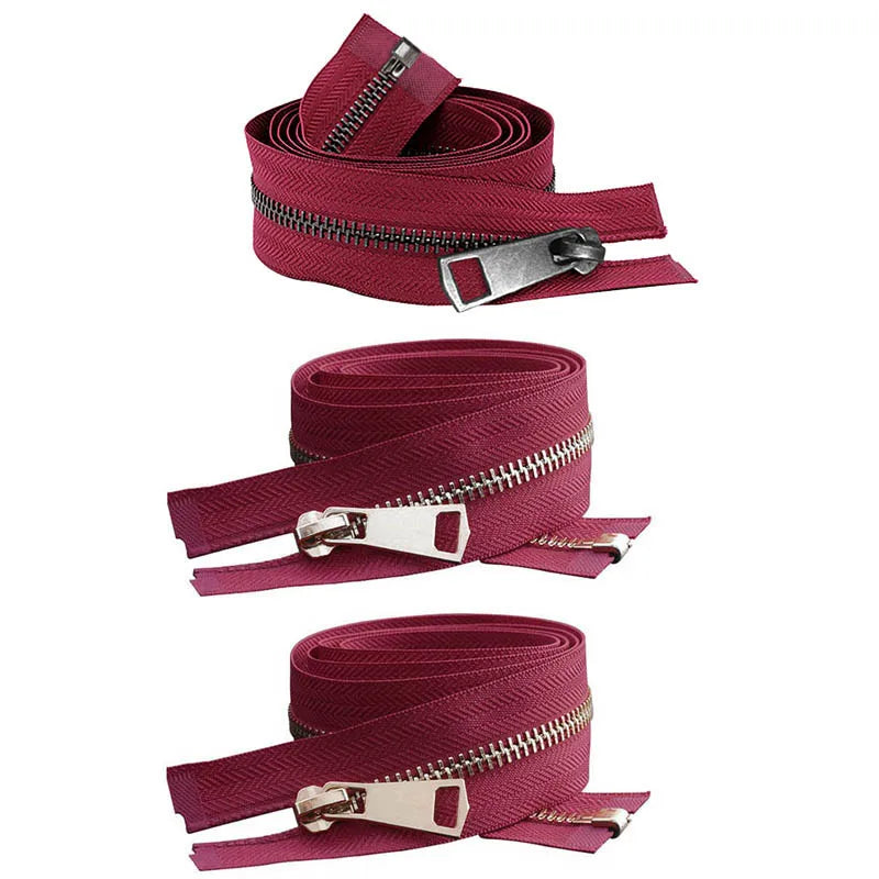 20/30/40/50/60/70/80cm 5# Colorful Open-End Auto Lock Metal Zipper DIY Handcraft For Clothing Pocket Garment Shoes