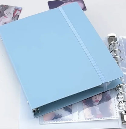 A5 White Blue DIY Binder Photocards Collect Book Diary Agenda Planner DIY Cover Album Stationery