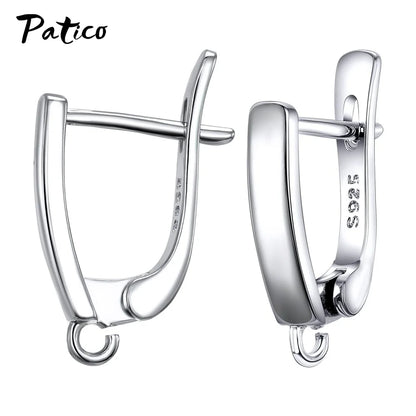 New Design Hollow Hook Earrings DIY Earrings Clasps Hooks For Woman Handmade 925 Sterling Silver Jewelry Making Accessories