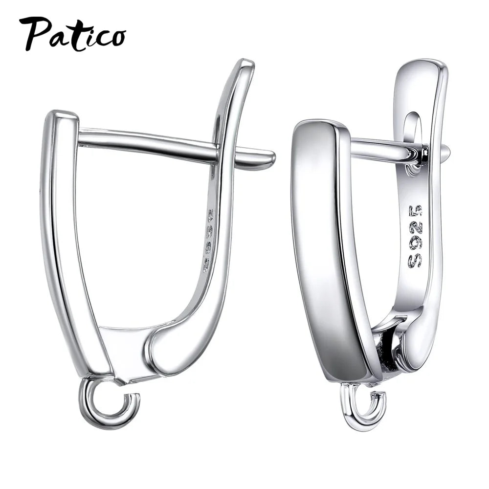 New Design Hollow Hook Earrings DIY Earrings Clasps Hooks For Woman Handmade 925 Sterling Silver Jewelry Making Accessories -