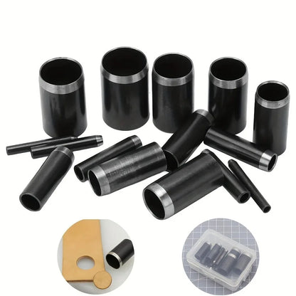 15 Sizes Round Hole Punch(1-15mm), Hollow Punch Cutter Tool Set with Storage Case, Leather Hole Punch, Leather Craft Die Cutt