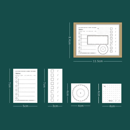 DIY Decoration Wooden Journal Stamps Set Basic Function Scrapbooking Daily Plan Monthly Schedule Stationery Habit Tracker