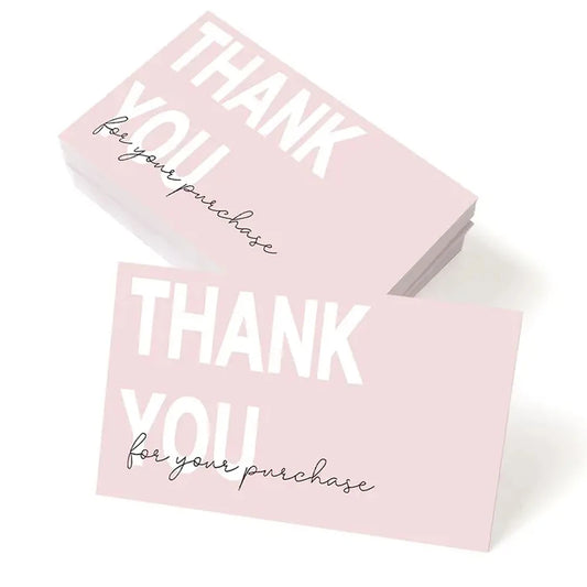 50Pcs Thank You Card Small Business Card Thank You Cards for your supporting Business Package Decoration,Wedding Party Suppli