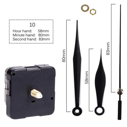 Clock Mechanism Silent Quartz Movement Machine Wall Hands Pointer Set Clockwork Table Long Shaft DIY Watches Repair Parts