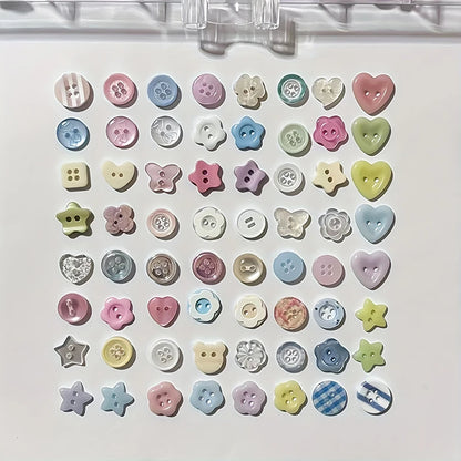 10-100pcs Korean style Cream Color Plastic Buttons Crafts DIY Scrapbooking Cute Sewing Button Apparel Accessories Randomly - 