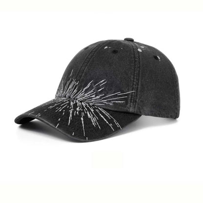 2 Styles Washed Cotton Baseball Cap With Printed Distressed Soft Top Denim Hat Vintage Hat For Men & Women