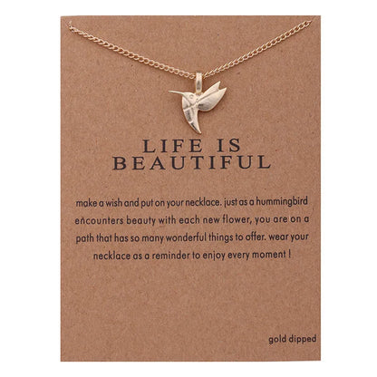New Trendy Fashion Silver Gold Color Alloy Heavenly Angel Wings Pendant Necklaces for Women Girl Fashion Jewelry - Life is Be