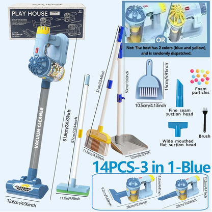 Kids Simulation Electric Vacuum Cleaner Toy Set Housekeeping Role Play Educational Toys for Toddlers Perfect Gift for Girls B