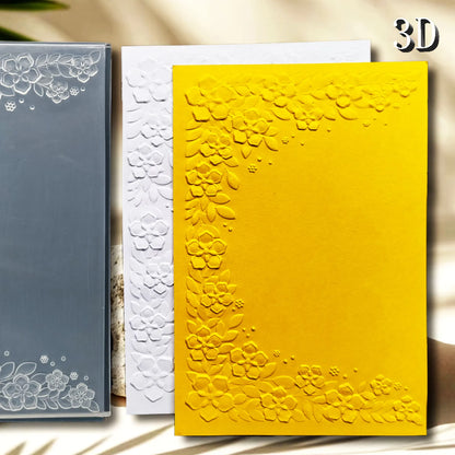 Elegant Symmetrical Floral 3D Embossing Folder - Wedding Invitation Border Pattern Design, Easy to Print - Perfect for DIY Cr