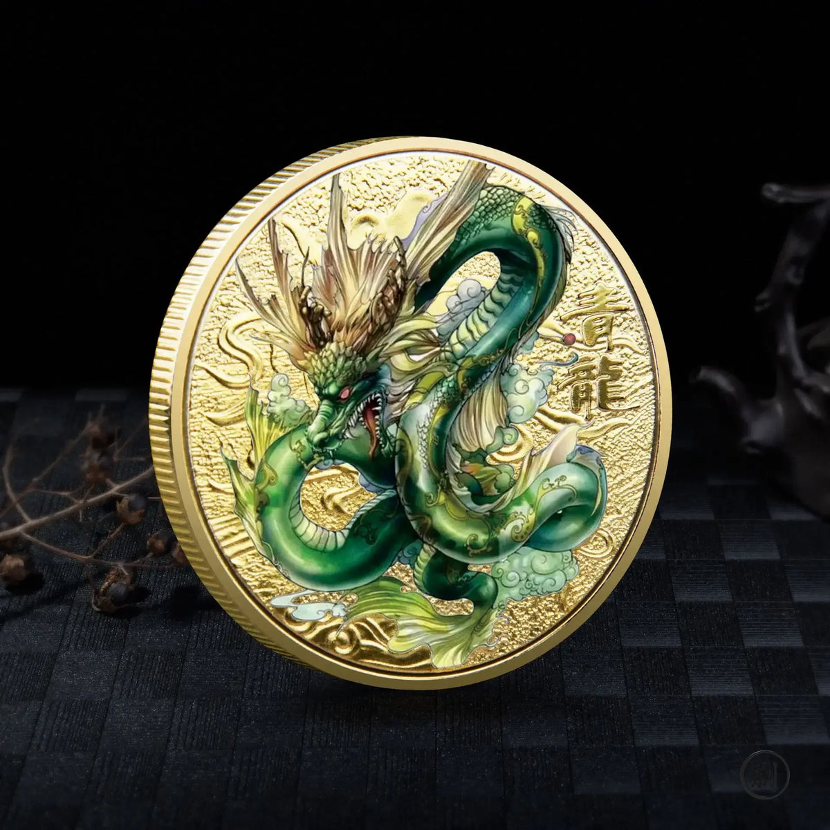 Chinese Mythical Beasts Coins Collectibles Dragon Coin Tiger Suzaku Zodiac Tai Chi Commemorative Medal Luck - Gold (Style 2)