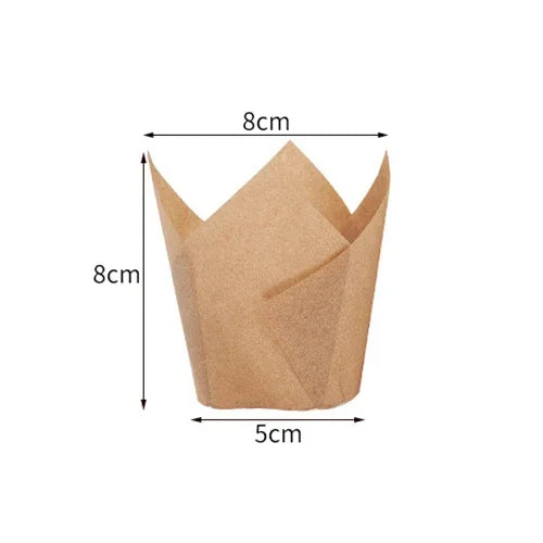 50pcs Tulip Muffin Cupcake Paper Cups Oilproof Cupcakes Liner Baking Muffin Box Cup Cake Decorating Tools Muffin Wrap Cases