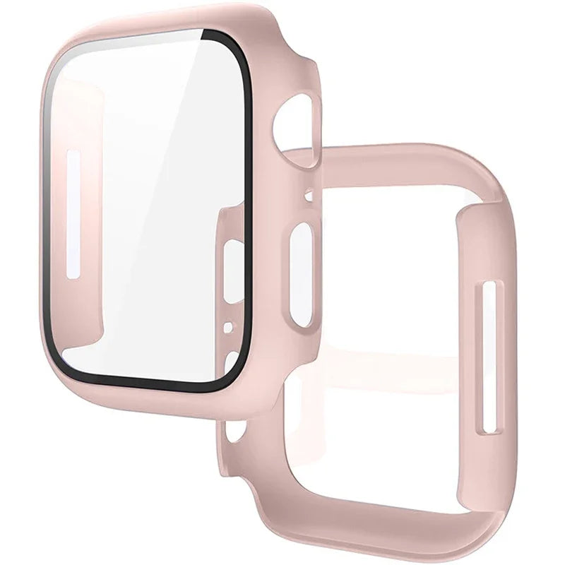 Tempered Glass+Cover For Apple Watch 11 10 9 8 7 46mm 42mm PC Bumper Screen Protector Case iWatch Series 7 6 5 4 SE3 44 40 45