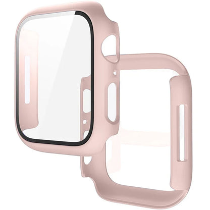 Tempered Glass+Cover For Apple Watch 11 10 9 8 7 46mm 42mm PC Bumper Screen Protector Case iWatch Series 7 6 5 4 SE3 44 40 45