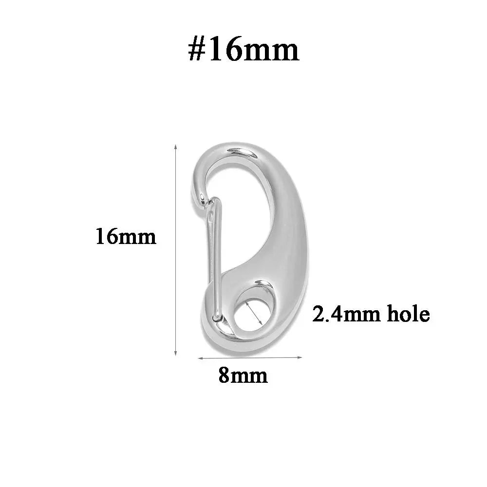 5pcs Stainless Steel D Lobster Clasps Spring Hooks Key Chains Bags Snap-fastener Buckles Connectors DIY Jewelry Accessories -