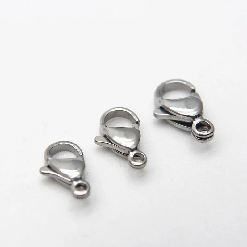 30-50Pcs 304 Stainless Steel Lobster Clasps Claw Clasps For Bracelet Necklace Chain Diy Jewelry Making Findings 9-15mm