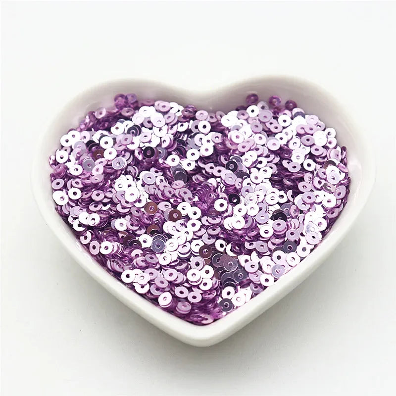 10g Solid Color Sequins Flat Round Pvc Clothing and Shoes Accessories DIY Hand-embroidered Flat Pieces 3mm 4mm 5mm 6mm - ligh