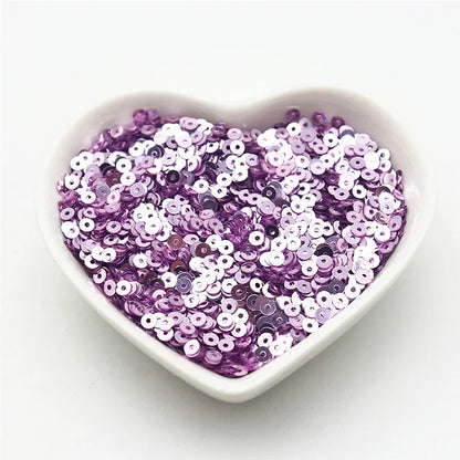 10g Solid Color Sequins Flat Round Pvc Clothing and Shoes Accessories DIY Hand-embroidered Flat Pieces 3mm 4mm 5mm 6mm - ligh