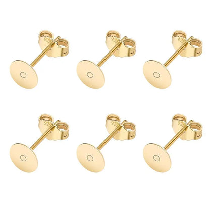 50pcs/lot 925 Silver Plated Blank Post Earring Studs Base Pin With Earring Plug Findings Ear Back DIY Jewelry Making Accessor