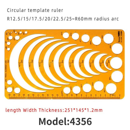 Architectural Drafting Template Set - Round & Oval Shapes, Resin Design Rulers for Furniture and Building Plans, Office Suppl