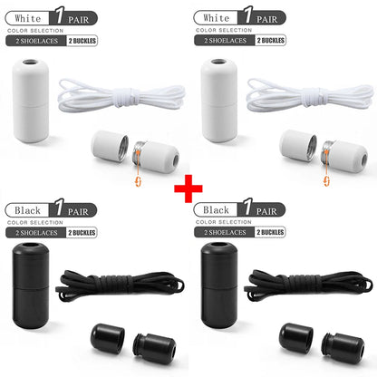 Elastic No Tie Shoelaces Semicircle Shoe Laces For Kids and Adult Sneakers Shoelace Quick Lazy Metal Lock Laces Shoe Strings 