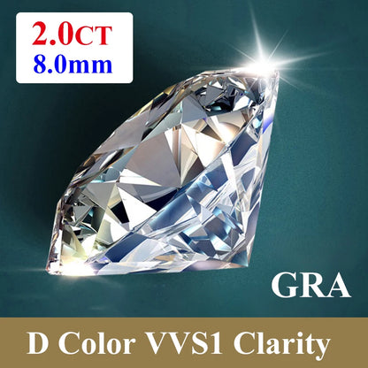 [ Full Size 0.7mm-20mm ] 1CT Small Size Loose Moissanites Stones D Color VVS1 Gemstone Lab Grown Moissanite Diamonds - 2.0ct-