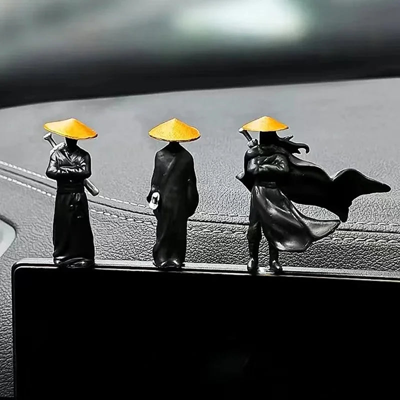 Resin Mini Figurines Decorative 50mm Ancient Sino-Japanese Samurai Warriors Office Cubicle Home Desktop Car Interior Model Gi