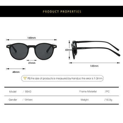 Vintage Punk Round Vintage Sunglasses Women Retro Luxury Designer Sun Glasses for Female Oculos De Sol Shades UV400