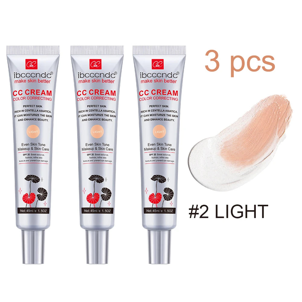 CC Cream for Face Concealer Makeup Foundation Concealer Full Coverage Cosmetics Base Female Cc Moisture erborian - 3pcs Light