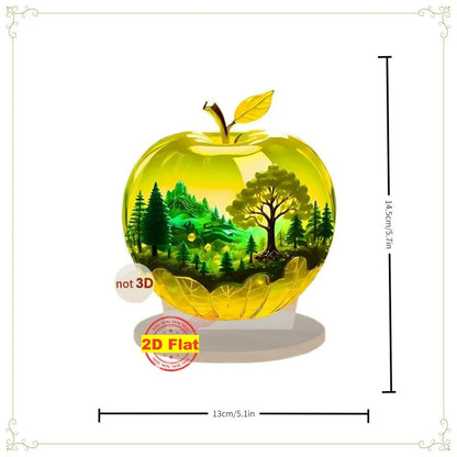 2D Acrylic Apple Landscape Desktop Decoration Ornament Home Living Room Entrance Tabletop Decoration Office Table Ornament - 