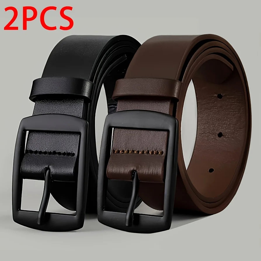 New Luxury Belt for Men PU Leather Belt Metal Pin Buckle Famous Brand Designer Waist Strap Belt for Jeans Plus Size