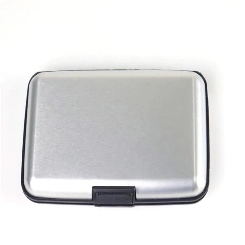 Business Credit Cards Holder ID Card Case Aluminum Metal Waterproof Bank Card Protection Holder Case Men Women Wallets - Silv