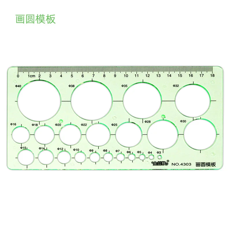 Circle Template Measurement Geometry Ruler Geometric Drawing Template Ruler Scale Drawing Shape Office and School Building 3P