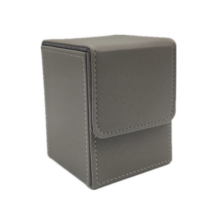 Card Fit For 100+Single Sleeved Cards , Leather Trading Commander Deck Box Compatible With Card Deck,Game Card Box - grey