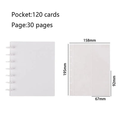 Multi-pockets 3 Inch Photo Album INS Style Idol Cards Collect Book Kpop Card Holder Loose-leaf Binder Photocard Holder - Whit
