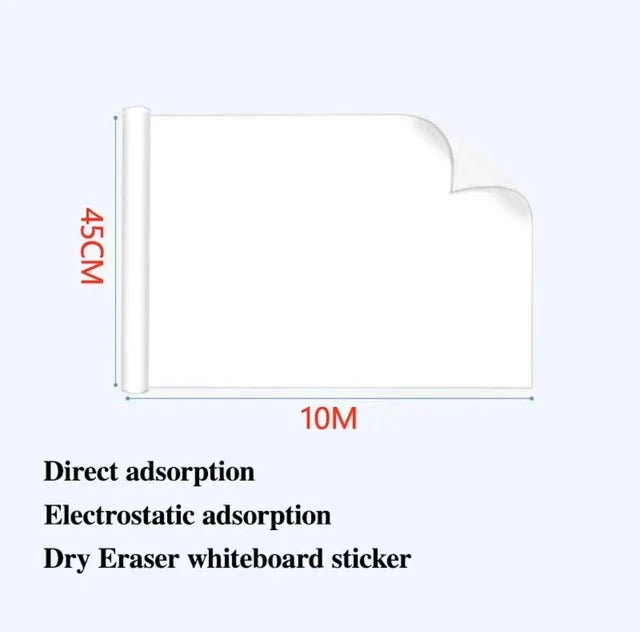 Width: 45CM Reusable Static Whiteboard Adheres To Walls Without Damage Easy To Apply and Remove Dry Eraser White Board - 45cm