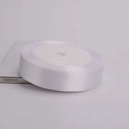 (25yards/roll)6mm-75mm White Silk Satin Ribbons Wedding Decorative Ribbon Gift Wrapping DIY Handmade Materials 9 Size